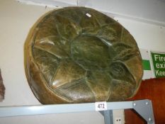 An old leather pouffe. COLLECT ONLY.