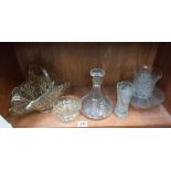 A good lot of old glassware including bowl, vase etc COLLECT ONLY