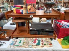 A retro vintage teak tier TV table COLLECT ONLY