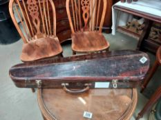 A 19th/20th century wooden violin case COLLECT ONLY