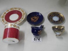 A mid 20th century cups & saucers and two others.