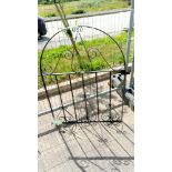 A black wrought iron gate 85cm wide x 107cm high COLLECT ONLY