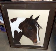 A large framed print of a horses head 70cm x 81cm COLLECT ONLY
