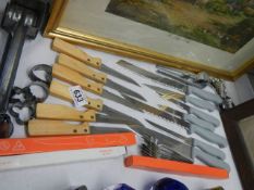 A mixed lot of kitchen knives.
