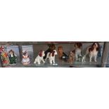 A selection of dog ornaments etc. including Regency Fine Art, Tales of Honeysuckle Hill