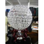 A large multi faceted glass table lamp, COLLECT ONLY.