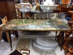 A vintage coffee table with rocky white water in the jungle Collect only