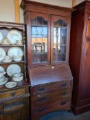 A leaded glass bookcase bureau collect only