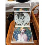 2 Marilyn Monroe clocks and 1 Audrey Hepburn (all sealed)