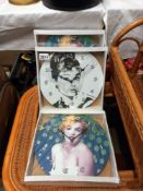 2 Marilyn Monroe clocks and 1 Audrey Hepburn (all sealed)