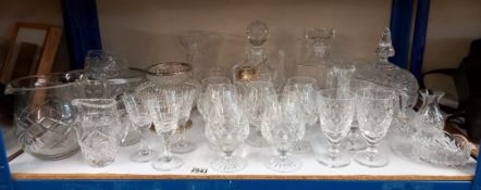 A large quantity of glass & crystal including decanters COLLECT ONLY
