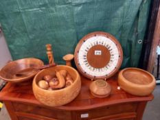 Wooden fruit bowls, carved fruit etc Collect Only