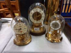 3 Anniversary clocks under glass domes COLLECT ONLY