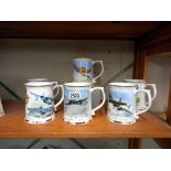 6 RAF WW2 commemorative tankards COLLECT ONLY