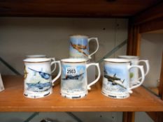 6 RAF WW2 commemorative tankards COLLECT ONLY
