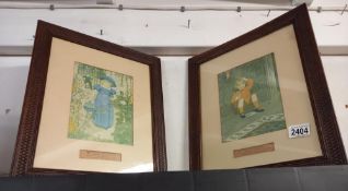 A pair of framed & glazed nursery rhyme prints COLLECT ONLY