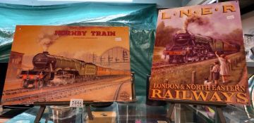 A Hornby train and LNER railway metal signs Collect Only