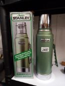 A boxed Stanley Aladdin vacuum flask, America's No. 1 steel bottle
