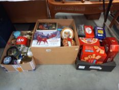 3 large boxes of collectable tins COLLECT ONLY