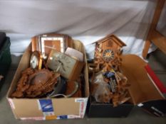 A box of vintage clocks & clock parts COLLECT ONLY