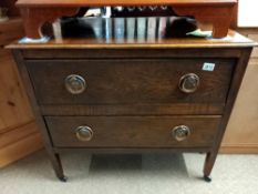 A solid oak 2 drawer chest COLLECT ONLY.