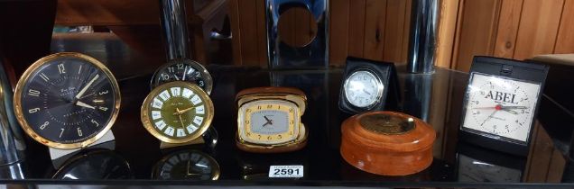 A quantity of vintage & modern alarm clocks etc.