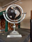A globe in aluminium frame COLLECT ONLY