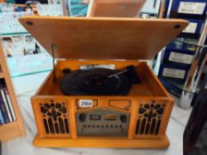 A retro style record/cd player COLLECT ONLY