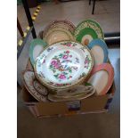 A box of various collectable plates & a pheasant platter
