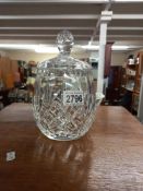 A Cut Glass biscuit / sweet lidded jar Collect Only
