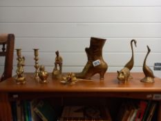 A selection of /brass ornaments, animals, flowers etc collect only