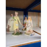 4 unglazed pottery four seasons limited edition figures COLLECT ONLY