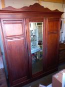 A 3 part dark wood wardrobe collect only