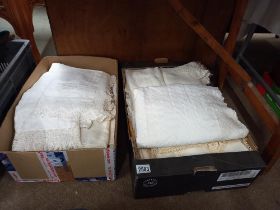 2 boxes of vintage Edwardian linen COLLECT ONLY