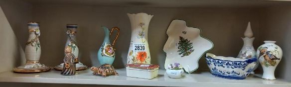 A Spode Christmas tree dish and other vases etc Collect Only