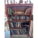 A 5 shelf pine bookcase (89cm Wide x 31cm depth x 127cm high) collect only