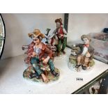 3 Capodimonte tramp style figures Collect Only