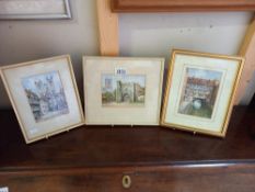 3 vintage watercolour scenes of Lincoln including the Glory Hole Collect Only