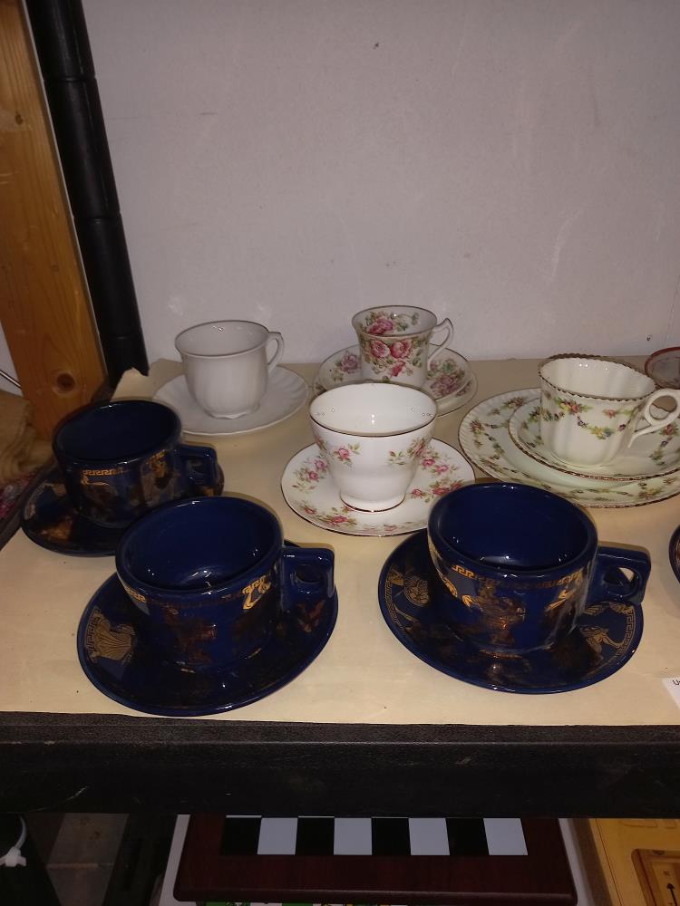 A good lot of cups & saucers including 6 piece & 2 trios COLLECT ONLY - Image 2 of 4