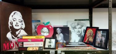 A mixed lot of Marilyn Monroe photos, small calendar, magazines and DVD's etc Collect Only