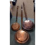 3 copper warming pans collect only