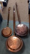 3 copper warming pans collect only