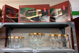 3 boxed sets of glasses from The Versailles Gold collection COLLECT ONLY