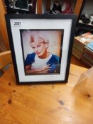 A signed framed and glazed picture of Doris Day with certificate COLLECT ONLY