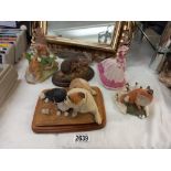 A mixed lot of animal figures including Coalport, Country Artists and Sherratt & Simpson. Collect