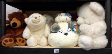 A good lot of soft toys including Gund polar bear & 2 Korean dogs etc. COLLECT ONLY