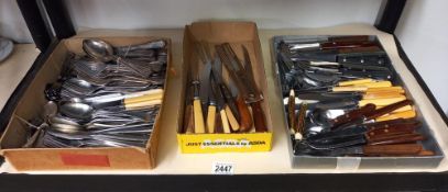 3 trays of vintage cutlery