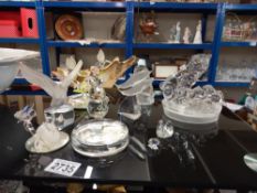 A selection of crystal glass ornaments etc including Caithness, Goebel eagle, Nachtmann etc.