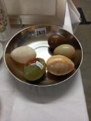 A quantity of polished stone egg hand coolers Collect only