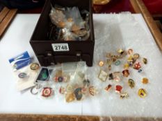 A large quantity of football pin badges etc